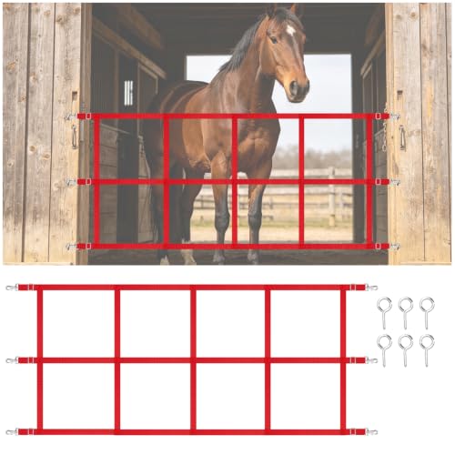 48" x 20" Stall Guards for Horses with Adjustable Straps and Hardware (Red) - color: Red