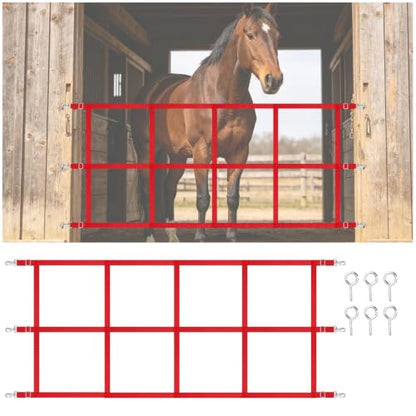 48" x 20" Stall Guards for Horses with Adjustable Straps and Hardware (Red) - color: Red
