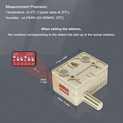 Temperature and Humidity Sensor Combined Transducer with Modbus RS485, Industrial High Accuracy Monitoring Sensor - size: RS485-S