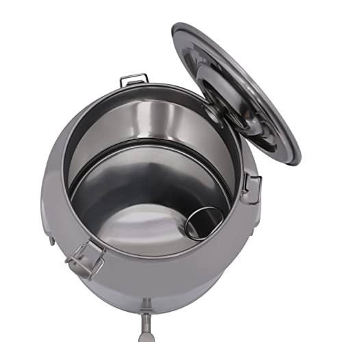 Milk Can with Spigot, 304 Stainless Steel Milk Dispenser Container Pail, 7Gal Stainless Steel Water Jug 28L Hanging Lid Bucket Drink Beverage Dispenser for Oil Tea Wine - size: 28L/7.4Gal