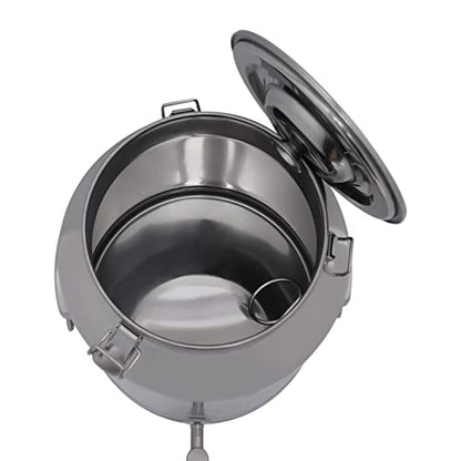 Milk Can with Spigot, 304 Stainless Steel Milk Dispenser Container Pail, 7Gal Stainless Steel Water Jug 28L Hanging Lid Bucket Drink Beverage Dispenser for Oil Tea Wine - size: 28L/7.4Gal