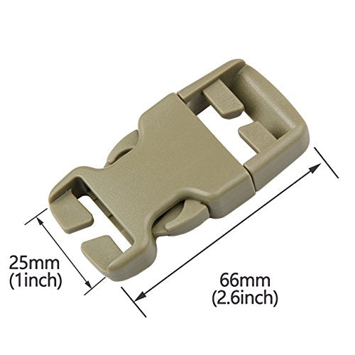 DYZD Plastic Buckle Repair Kit Quick Release Buckles No Sewing Required for Backpack Bag (2pcs Khaki,25 mm) - color: 2pcs Khaki