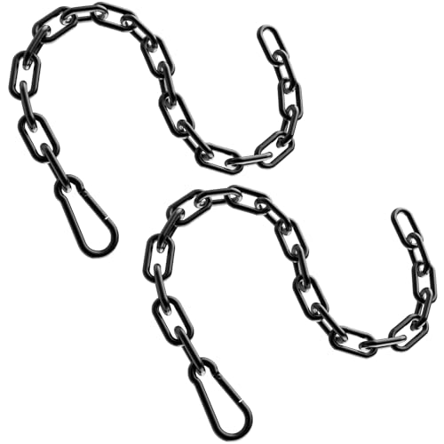 Gate Chain Lock, 23.6 Inch Chain Fence Gate Latch, Black Dia 5mm-2Pcs - color: Black Dia 5mm-2Pcs