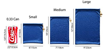 Valante Set of Adult Game Toys Microfiber Drawstring Storage Bags (3 size set) - size: 3 size set