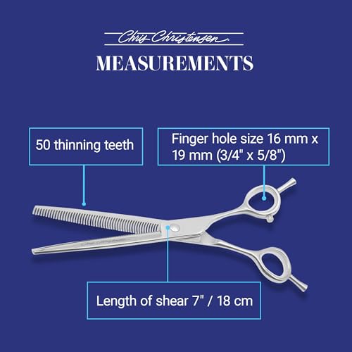 Chris Christensen Classic Series Grooming Shears, 7 in Thinner Shear, Groom Like a Professional, Any Skill Level, Made From 440C Japanese Steel - size: 7 inch Thinner