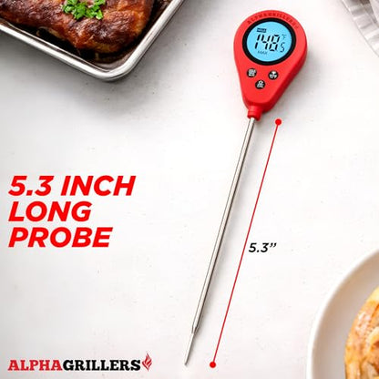 Alpha Grillers Instant Read Meat Thermometer Digital Probe for Food & Bread