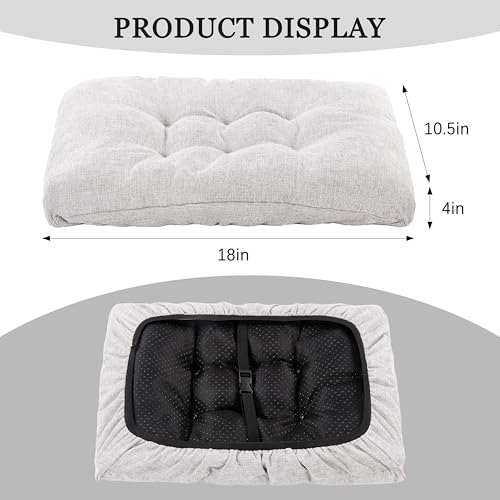 Rectangular Stool Cushion Set of 2, Soft Saddle Stool Cushions with Ties, Nonslip and Washable, Grey, 18 x 10.5 x 4 Inch - color: Grey, size: Pack of 2