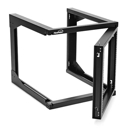 NavePoint 9U Server Rack with Swing Gate - Wall Mount Rack for 19 Inch IT & AV Equipment - 24' Deep, Black - size: 9U - 24in Deep