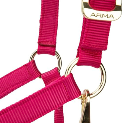 Shires ARMA Adjustable Nylon Halter - color: Raspberry, size: Cob