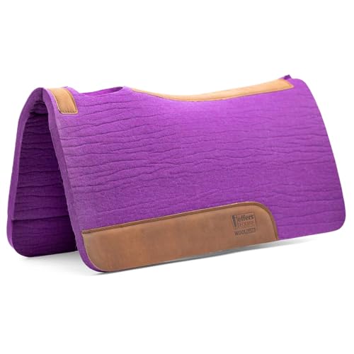 Jeffers WoolLuxe 100% Wool Felt Saddle Pad for Horses – Shock Absorbing, Breathable Equestrian Pad Horse Back Protection for Comfort During Riding, Training, & Competition - color: Purple, size: 3/4" x 30" x 30"