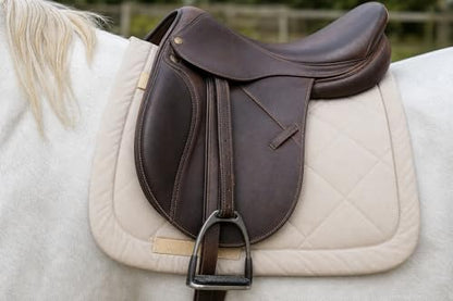 Horse Saddle Pad English Quilted Contoured All-Purpose Trail 72TS01 - color: Beige