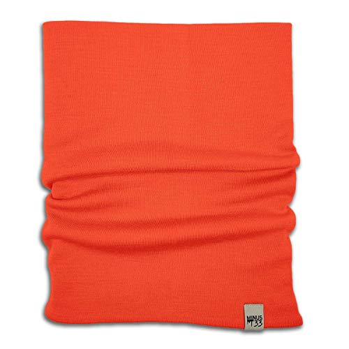 100% Merino Wool - Midweight Neck Gaiter - Skiing Neck Warmer - Winter Face Mask - Multipurpose Headwear - color: Blaze Orange