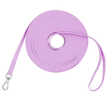 Waterproof Dog Training Leash 50FT 30FT 15FT 10FT 5FT Heavy Duty Recall Long Lead for Large Medium Small Dogs (10FT, Purple) - color: Purple, size: 10FT