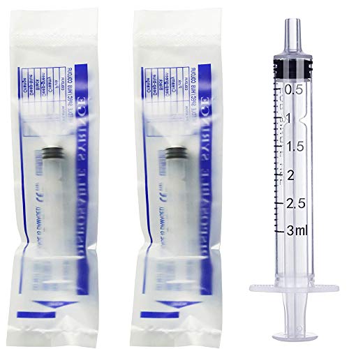 20 Pack 3ml 3cc Plastic Syringe with Measurement, Without Needle, Individual Sealed Wrapped for Refilling and Measuring Liquids, Scientific Labs, Feeding Pets or Little Animals - style: 20Pack-3ml