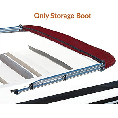SavvyCraft Boat Bimini Top Cover Storage Boot, Burgundy 61"-66" W | Stern Light Cutout, UV & Fade Resistant, Waterproof, All-Weather Protection, Round & Square Frame Fit, Zipper Closure - color: Burgundy, size: 61"-66" W