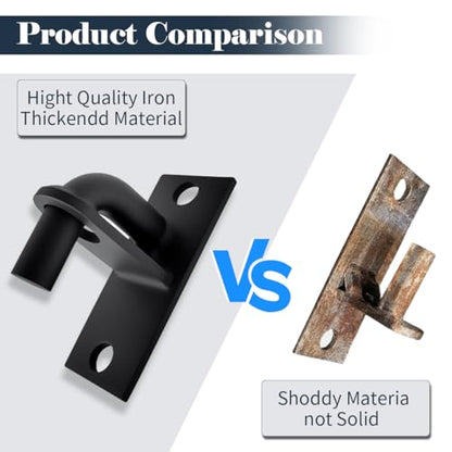 Heavy Duty Wall Mount Gate Hinge - Adjustable Fence Gate Hinges with 5/8 Hinge Pin for Chain Link Gates, Rust-Resistant Steel Design (Black, 4 Pack) - color: Black, size: 4 Pack