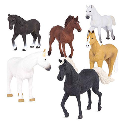Terra by Battat Horse Toys, 6 Realistic Plastic Animal Figures, Animals - style: Terra Horse set 2