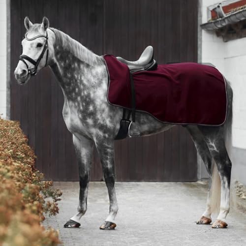 Horze Kiel Riding Blanket with Fleece - Dark Red - 75 in - color: Dark Red, size: 75 in