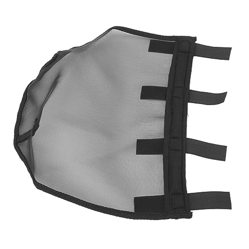 Horse Nose Mask, Breathable Fine Mesh Fly Mask for Horses with Allergies L Size Black Plastic Nose Cover for Protection Against Dust Pollen
