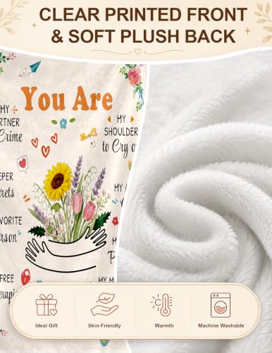 for Women, Friendship Birthday Gifts Bestie Blanket | Gifts for Friends Sister Female Bff,Soul Sister Gifts for Women, Cozy Soft Flannel Throw Blanket Graduation Gifts 50*60 - color: Bestite
