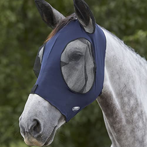 WeatherBeeta Deluxe Stretch Bug Eye Saver with Ears, Navy/Black, Pony - color: Navy/Black, size: Pony