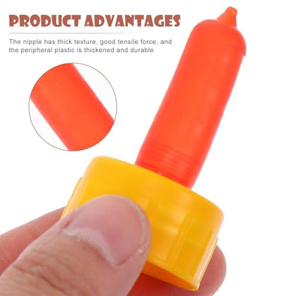 BESTonZON Lamb Feeding Nipples 10 pcs Animal Nursing Bottle Teats for Sheep Goat Piglet and Calf Screw-on Pacifier with Smooth Surface for Farm Animal Feeding