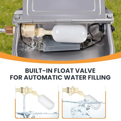 Heated Automatic Water Bowl for Dogs and Chicken, 24V Pet Thermal-Bowl with Float Valve Heated Automatic Waterer for Large Dogs Livestock Poultry