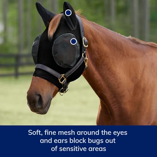 SmartEquine Comfort Horse Fly Mask with SmartCore Technology, Cob Size - size: Cob