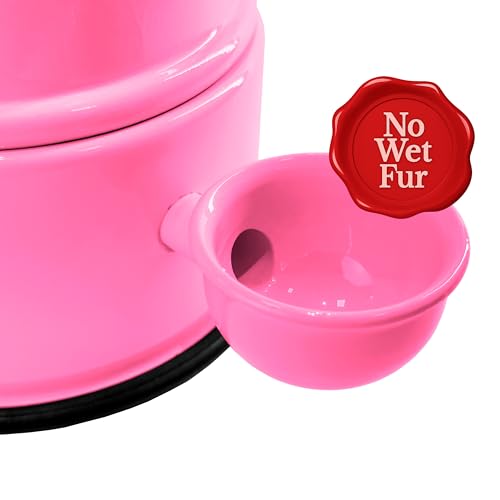 Pet Water Dispenser for Dogs and Cats, 47.3 oz – Gravity-Fed Aluminum Water Bowl, Prevents Wet Fur, Provides Continuous Fresh Water, Electrostatic Coated Finish, Vida Mansa (Pink) - color: Pink
