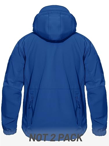 TACVASEN Men's Tactical Softshell Jacket Winter Soft Warm Fleece Lined - color: Blue, size: Small