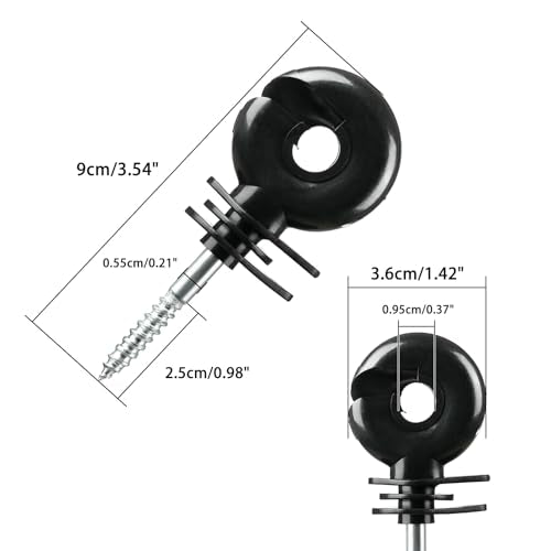50PCS Screw-in Electric Fence Ring Insulators for Wood Posts