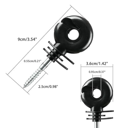 50PCS Screw-in Electric Fence Ring Insulators for Wood Posts