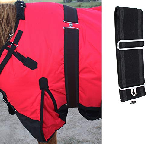 Horse Blanket Sheet Cooler Adjustable Elastic Surcingle Black 403EE01BK - color: Black