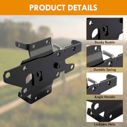 Self-Locking Gate Latch for Wooden Fence, Post Mount Automatic Gate Lock | 1 Pack, Gate Latches for Wooden Gates, Outdoor Garden, Vinyl, Included Screws, Black Finish, Steel, HOME MASTER HARDWARE