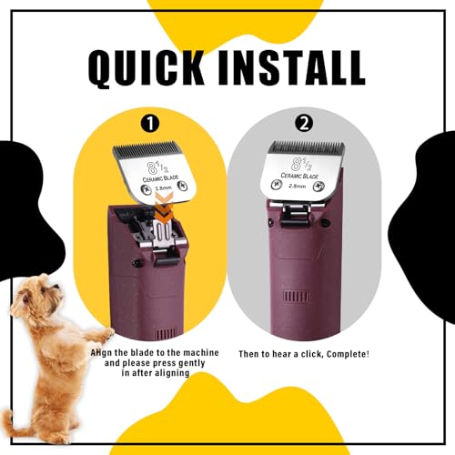 8 1/2 Dog Grooming Ceramic Blade,Compatible with Andis ,Oster A5,Wahl KM10 - color: Silver, size: 8 1/2 blade 2.8mm