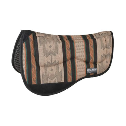 Reinsman M2 Lite Contour Trail Pad with Breathable Non-Slip Tacky Too Bottom - Shock-Absorbing Moisture-Wicking Quick-Dry Cushioned 30" L x 34" D Horse Saddle Pad - color: Running Bull Onyx