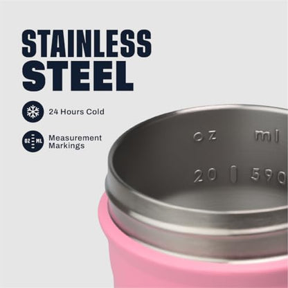 BlenderBottle Sport Flip Stainless Steel Shaker Bottle 24 oz Pink - color: Pink - New, size: 24 Ounces, style: Flip