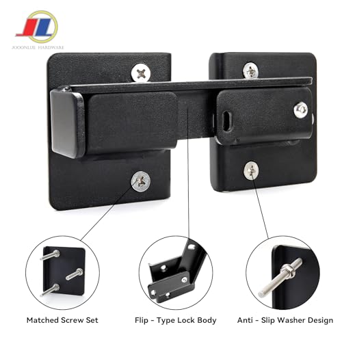 Flip Gate Latch, Barn Door Latch, 1 Pack, Black - size: Flip Gate