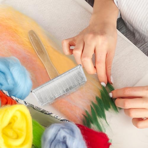 Mobestech Wool Carder Hand Carders for Wool and Carding Brush for Needle Felting Craft Projects and Beginner Felting Brush Use 6.02 X 4.64 X 1.10 in