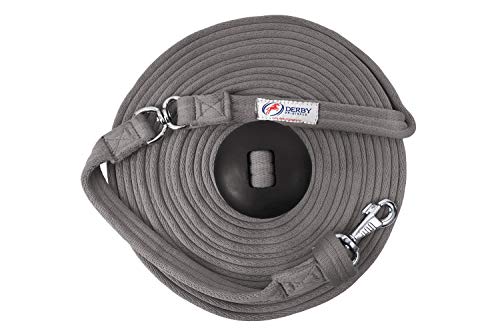 Premium Horse Training Super Soft Grip Swivel Lunge Line with Rubber Stopper with 6 Month Warranty and Replaceable Snap - color: Charcoal, size: 24'