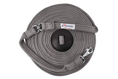 Premium Horse Training Super Soft Grip Swivel Lunge Line with Rubber Stopper with 6 Month Warranty and Replaceable Snap - color: Charcoal, size: 34'