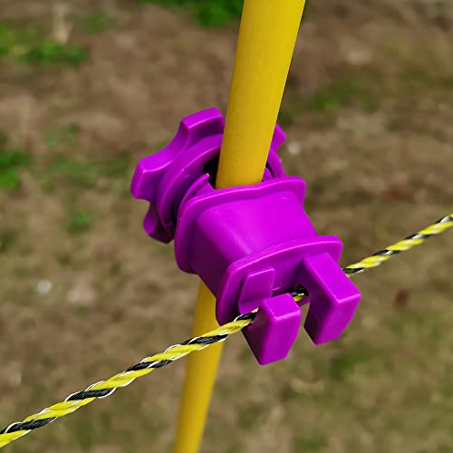 25-Pack Screw-Tight Electric Fence Round Post Insulator, Purple - color: Purple