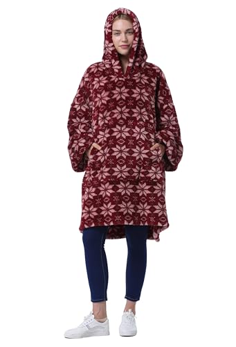 Catalonia Oversized Blanket Hoodie, Wearable Fleece Blanket Sweatshirt - color: Stella / Plush