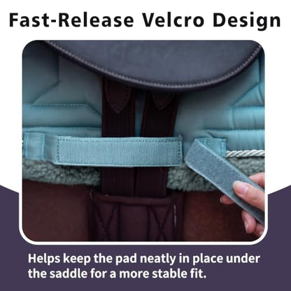 EQUINEWAVE Jump Saddle Pad with Teddy Fleece Trim (Citadel Blue)