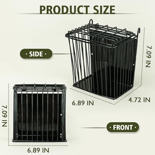 Rabbit Hay Feeder with Lid, Metal Hay Rack with Adjustable Hook - size: Square feeder