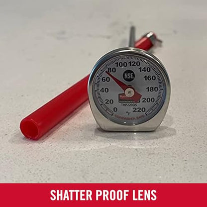 Rubbermaid Commercial Products Food/Meat Instant Read Thermometer, Pocket Size, Dishwasher Safe, Red, For Meat/Food Cooking and Grilling/Oven - style: Food Thermometer