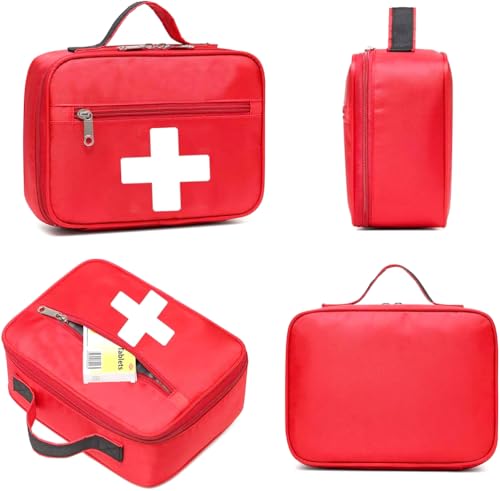 Gatycallaty First Aid Bag Empty Emergency Treatment Medical Bags Multi-Pocket for Home Office Car Traveling Hiking Trip (Medium, Pack of 2) - size: Medium, Pack of 2