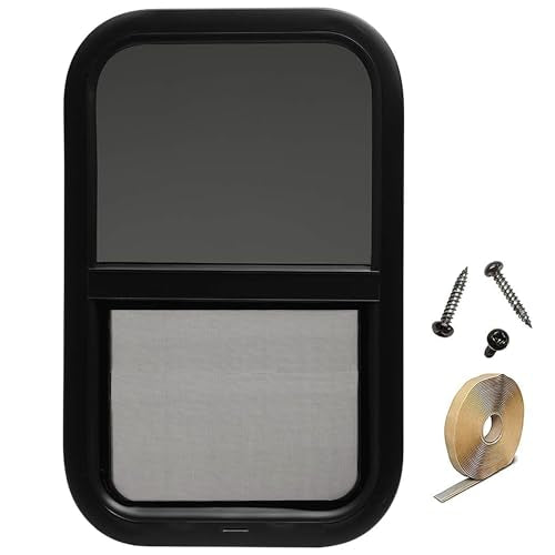 ProCamp RV Window 12x22 | Vertical Slider, Screen & Trim Ring
