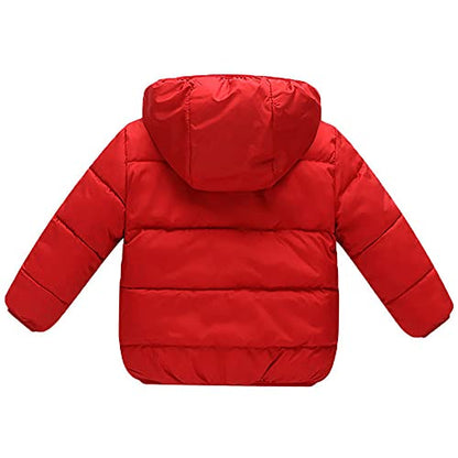 GOODKIDS Baby Girls Boys' Winter Fleece Jackets with Hooded Toddler Warm Lined Coat Outer Clothing 1-6 Years - color: Red, size: 5-6 Years