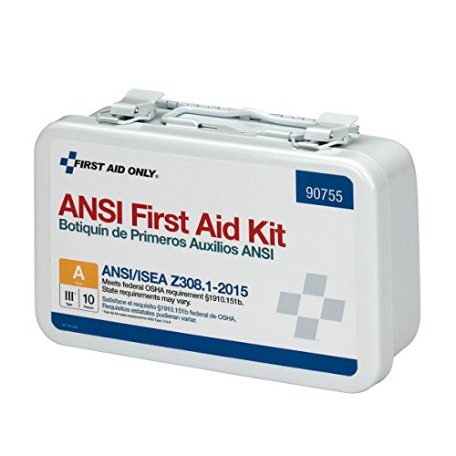 First Aid Only 90755 ANSI A 2015 and OSHA Compliant First Aid Kit, 10-Person Emergency First Aid Kit for Business, Home, Car, and Worksites, 71 Pieces